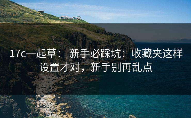 17c一起草： 新手必踩坑：收藏夹这样设置才对，新手别再乱点