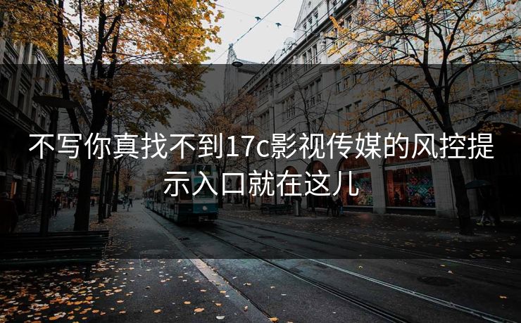 不写你真找不到17c影视传媒的风控提示入口就在这儿