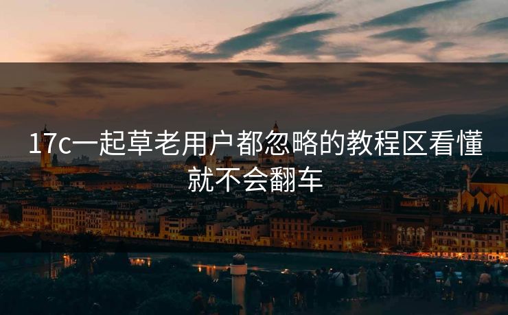 17c一起草老用户都忽略的教程区看懂就不会翻车